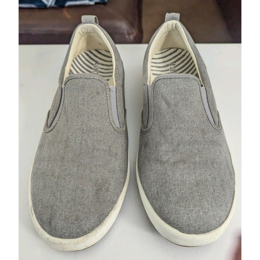 Taos Dandy Slip On Gray Canvas Comfort Sneakers Womens Sz 11